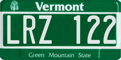VT license plate LRZ122