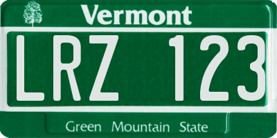 VT license plate LRZ123