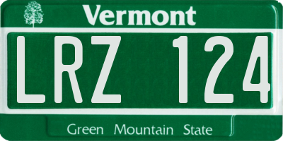 VT license plate LRZ124