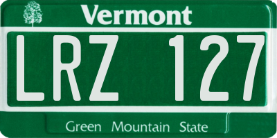 VT license plate LRZ127