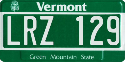 VT license plate LRZ129
