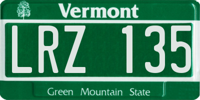 VT license plate LRZ135