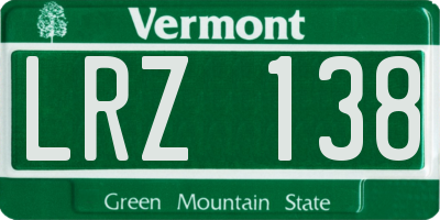 VT license plate LRZ138