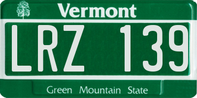 VT license plate LRZ139