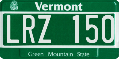 VT license plate LRZ150