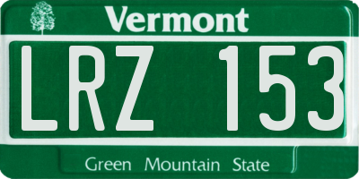 VT license plate LRZ153
