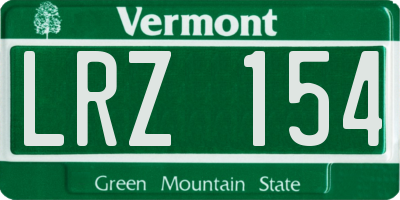 VT license plate LRZ154