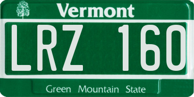 VT license plate LRZ160