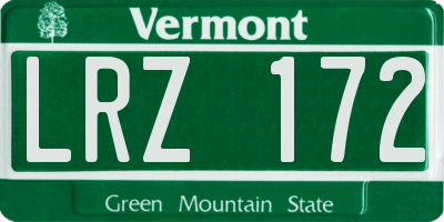 VT license plate LRZ172
