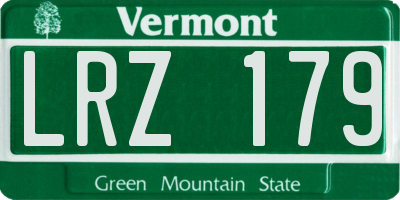 VT license plate LRZ179