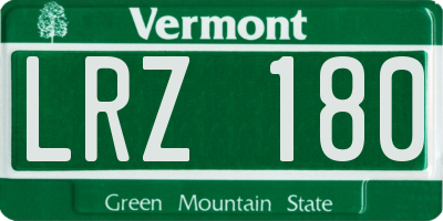 VT license plate LRZ180