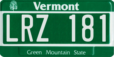 VT license plate LRZ181