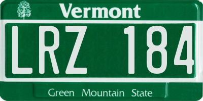 VT license plate LRZ184