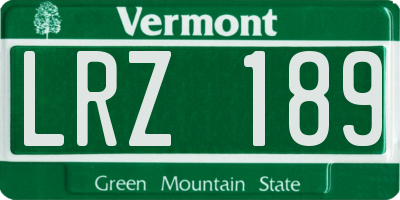 VT license plate LRZ189