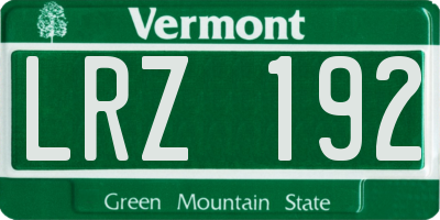 VT license plate LRZ192