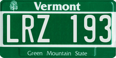 VT license plate LRZ193