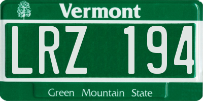 VT license plate LRZ194