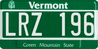 VT license plate LRZ196