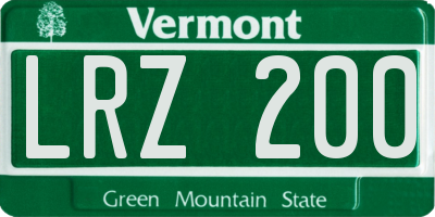 VT license plate LRZ200