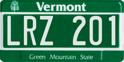VT license plate LRZ201