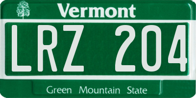 VT license plate LRZ204