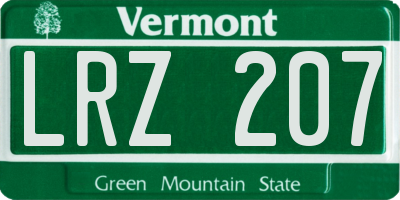 VT license plate LRZ207