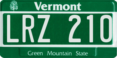 VT license plate LRZ210