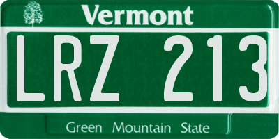 VT license plate LRZ213