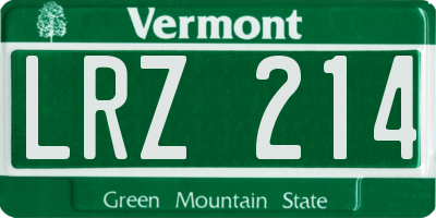 VT license plate LRZ214