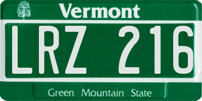 VT license plate LRZ216