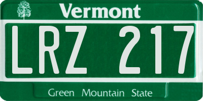 VT license plate LRZ217