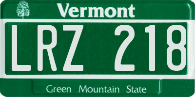 VT license plate LRZ218