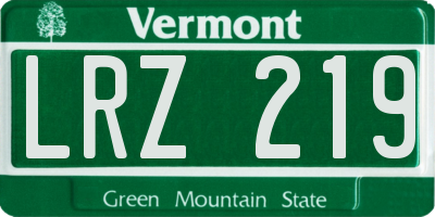 VT license plate LRZ219