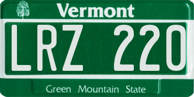 VT license plate LRZ220