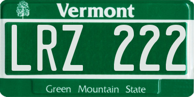 VT license plate LRZ222