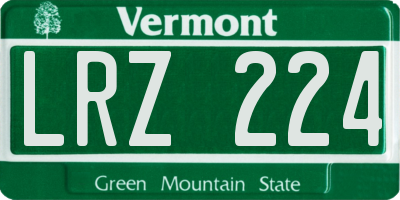 VT license plate LRZ224
