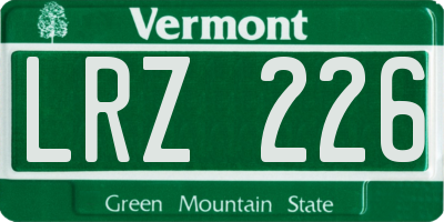 VT license plate LRZ226