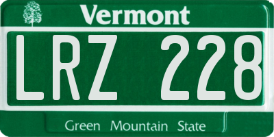 VT license plate LRZ228