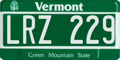 VT license plate LRZ229
