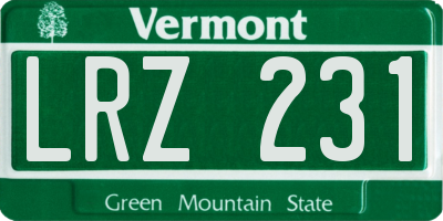 VT license plate LRZ231