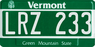 VT license plate LRZ233