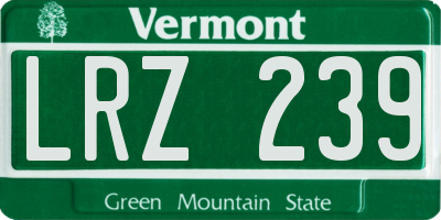 VT license plate LRZ239
