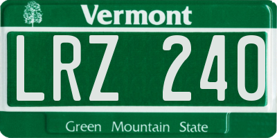 VT license plate LRZ240