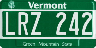 VT license plate LRZ242
