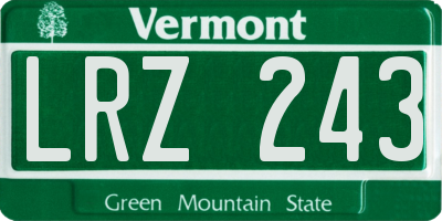 VT license plate LRZ243