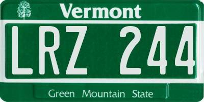 VT license plate LRZ244