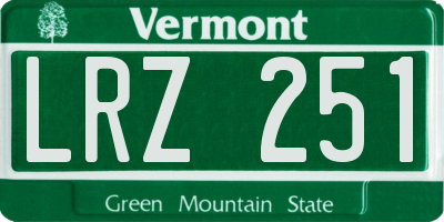 VT license plate LRZ251