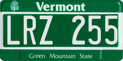 VT license plate LRZ255