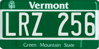 VT license plate LRZ256