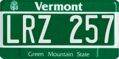 VT license plate LRZ257